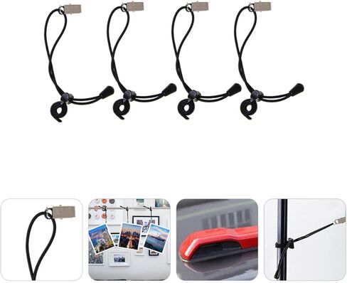 4 Pcs Black Nylon Backdrop Clips with Elastic Bands for Photo Display in Saudi Arabia