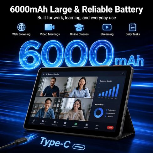 Tablet Android 15 Tablet 10.1 in: 12GB RAM + 64GB ROM/128GB Card, up to 2TB in Kuwait