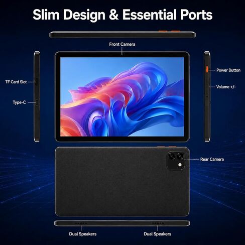 Tablet Android 15 Tablet 10.1 in: 12GB RAM + 64GB ROM/128GB Card, up to 2TB in Kuwait