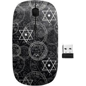 2.4GHz USB Wireless Mouse, Mystic Occult Symbols Pattern, Ergonomic Slim Computer Mice for Kids in Kuwait