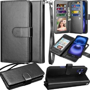 Wallet Case foriPhone 17 Pro Max,for iPhone 17 Pro Max Case, PU Leather Credit Card Holder Phone Case [9 Card Slots] Folio Flip Detachable Magnetic Cover Kickstand & Carrying Wrist Strap,Marble in Kuwait