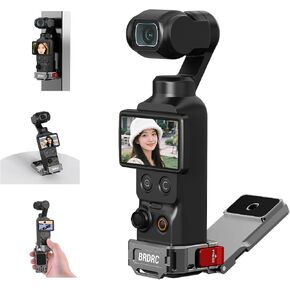 Pocket 4P 4 3 Magnetic Mount Stand for DJI Osmo/Xtra Muse, 180° Adjustable Aluminum Metal Cage Frame Desk Holder, Expansion Adapter Magnet Handle ＆ Cold Shoe for DJI Osmo Pocket 4 Accessories in Saudi Arabia