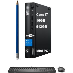 Lenovo ThinkCentre M70q Gen 4 MFF 1L Tiny Mini Desktop Computer, 16GB DDR5, 512GB PCIe SSD, Intel 10-Core i5-13400T, WiFi 6, Windows 11 Pro (Renewed) in Saudi Arabia