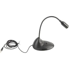 Black ABS Wired Computer Microphone with 4.92 ft Cable, 3.5mm Omnidirectional Adjustable Gooseneck Mic for Notebook PC in Kuwait