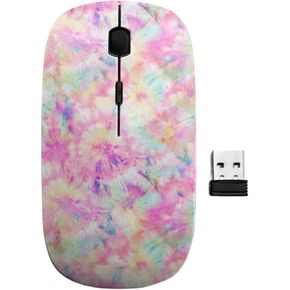 2.4GHz USB Wireless Mouse, Colourful Tie Dye Pattern, Ergonomic Slim Computer Mice for Kids in Kuwait