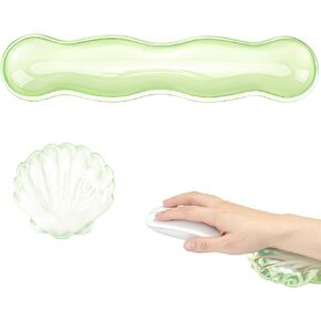 Gel Wrist Rest for Keyboard and Mouse - Green Soft Ergonomic Silicone Wrist Rest, Clear Cute Desk Accessories for Gaming, Computer, Laptop in Kuwait