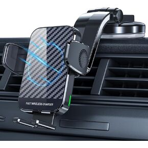 Wireless Car Charger, 15W Fast Charging Phone Holder Mount Windshield Dashboard Car Accessories Phone Mount for iPhone 14 13 12 Mini Pro Max 11 XR XS X, Samsung Galaxy S23 Ultra S22 S21+ S10+ Note 20 in Saudi Arabia