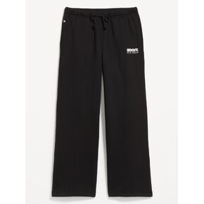 Old Navy Mid-Rise Baseline Fleece Wide-Leg Sweatpants - Black Jack in Kuwait