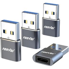 USB to USB C Adapter 4 Pack,USB C Female to A Male Charger Type C Compatible with Apple MagSafe, iPhone 11 12 13 14 Pro Max,Samsung Galaxy S23 S22 (Black) in Saudi Arabia