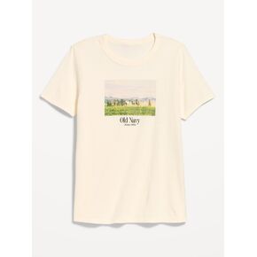تي شيرت Old Navy EveryWear برقبة دائرية وشعار الماركة - Creme De La Creme in Kuwait