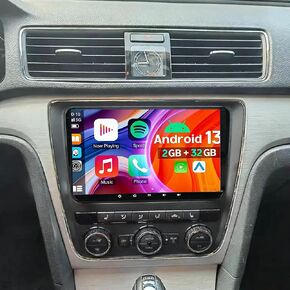 Double Din Car Stereo for VW Passat Nms 2012-2014 with Carplay Android Auto 2+32G Car Radio w/9 Inch Touch Screen GPS Bluetooth WiFi Navigation Split Screen FM/RDS Mirror Link SWC Backup Camera Mic in Saudi Arabia