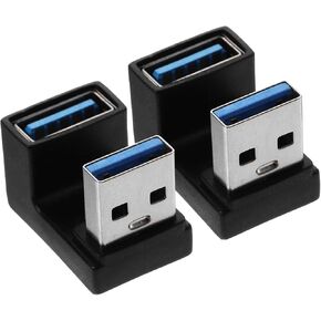 Right Angle USB 3.0 Black Adapter 10gbps 2pcs Male to Female in Saudi Arabia