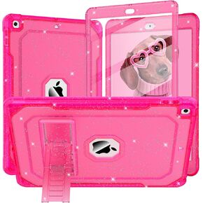 ZoneFoker Case for iPad Air 2 Case, for iPad 6th/5th Generation 2018/2017, for Apple iPad 9.7 inch with Screen Protector/Stand,Clear Glitter Full-Body Coverage Slim Cover for Girls Women Kids in Saudi Arabia