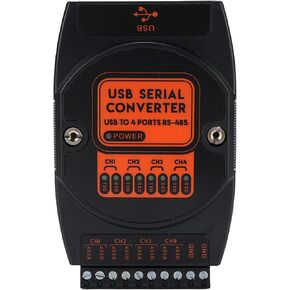 Industrial Isolated USB to 4 Way 485 Serial Isolated Converter, 4.33x2.83x1.02in Digital Converter with Back Clips Design Industrial Grade in Saudi Arabia