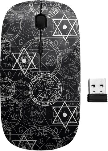 2.4GHz USB Wireless Mouse, Mystic Occult Symbols Pattern, Ergonomic Slim Computer Mice for Kids in Kuwait