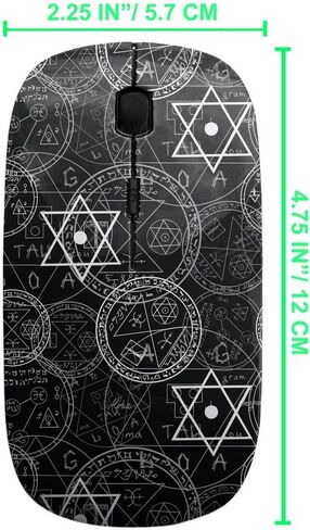 2.4GHz USB Wireless Mouse, Mystic Occult Symbols Pattern, Ergonomic Slim Computer Mice for Kids in Kuwait