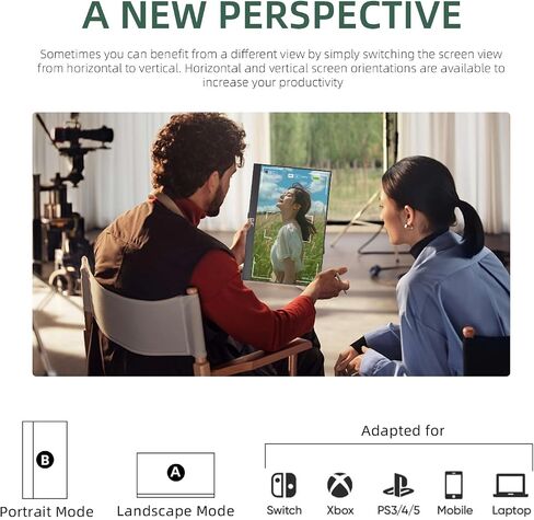 15.6" Wireless Portable Monitor 1080P FHD IPS 100% sRGB, Built-in Kickstand Second Screen for Laptop, AirPlay & Miracast Wireless Casting, USB-C HDMI Plug and Play External Display for PC Phone in Saudi Arabia