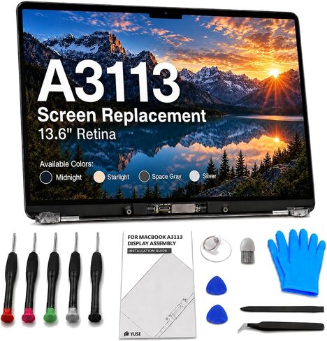 A3113 Screen Replacement 13.6 inch for MacBook Air M3 2024 Display-Silver in Saudi Arabia