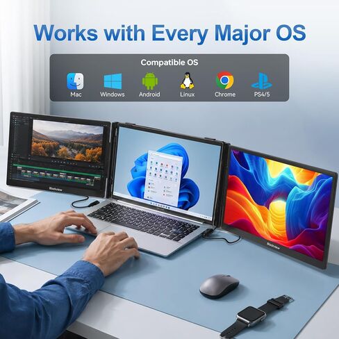 Blackview Laptop Screen Extender 14" FHD 1080P IPS Triple Monitor TÜV SÜD in Saudi Arabia
