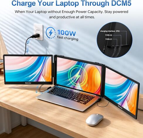 Blackview Laptop Screen Extender 14" FHD 1080P IPS Triple Monitor TÜV SÜD in Saudi Arabia