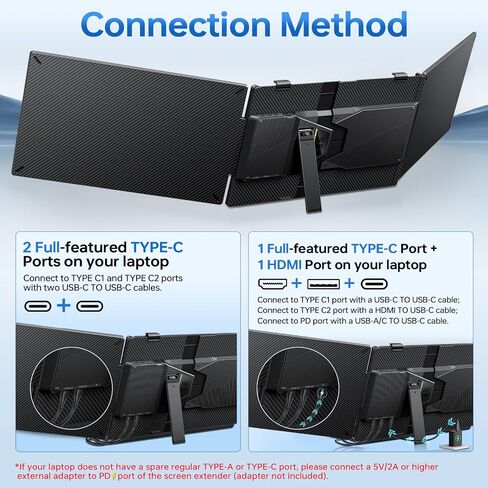 Blackview Laptop Screen Extender 14" FHD 1080P IPS Triple Monitor TÜV SÜD in Saudi Arabia