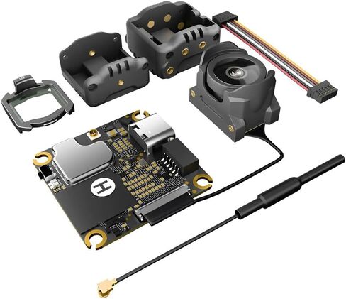 Original O4 Air Unit Compatible For DJI O4 Lite Upgrade O4 Wide Air Unit Transmitter & Lens 155° Wide FOV No Vignetting Ready to Fly - Black in Saudi Arabia