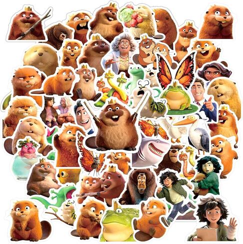 60pcs Kids Disney Pixar Hoppers Stickers,Cartoon Hoppers Waterproof Vinyl Decal for Teen Girl Water Bottle Skateboard Notebook Phone Guitar Bike Helmet in Kuwait