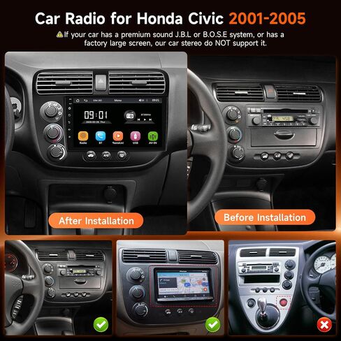 9" Linux Car Radio Stereo for Honda Civic 2001 2002 2003 2004 2005 in Saudi Arabia