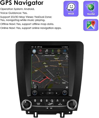 Android 14 Car Stereo Upgrade for Ford Mustang 2010-2014, 9.7Inch 2+32GB Touchscreen GPS Navigation with Wireless Carplay Android Auto Bluetooth SWC TPMS FM OBD2 USB in Saudi Arabia