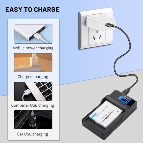 2 Pack NB-6L NB-6LH Battery,Single Charger for Canon Powershot SX500 is,S90 in Saudi Arabia