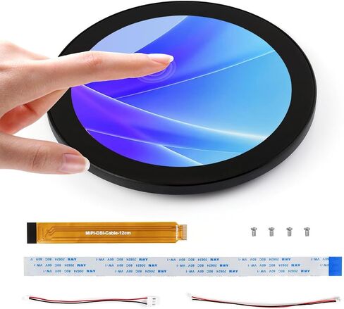 KLAYERS 4-Inch Round DSI Capacitive Touch Display, 720x720 IPS Panel, Up to 10-Point Multi-Touch,Compatible with Raspberry Pi OS in Kuwait