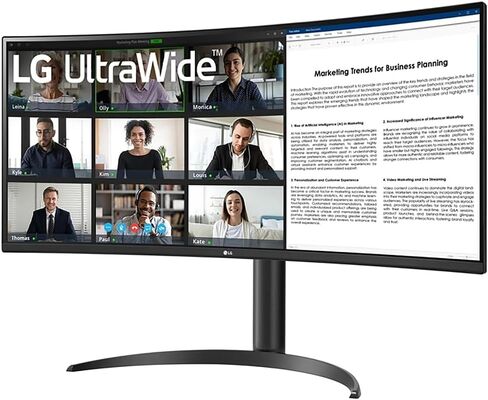 LG 34WR55QK-B 34 inch Curved UltraWide WQHD HDR 10 100Hz Monitor with USB Type-C (Renewed) in Kuwait