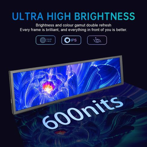 شاشة LCD من النوع C بشريط ممتد مقاس 8.8 بوصة بدقة 1920 × 480 IPS وشريط طويل وواسع وشاشة فرعية خارجية لأجهزة الكمبيوتر الشخصية التي تعرض كلمات الأغاني in Kuwait