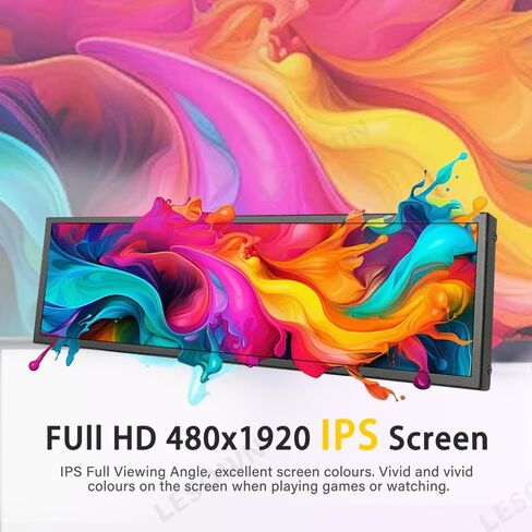 شاشة LCD من النوع C بشريط ممتد مقاس 8.8 بوصة بدقة 1920 × 480 IPS وشريط طويل وواسع وشاشة فرعية خارجية لأجهزة الكمبيوتر الشخصية التي تعرض كلمات الأغاني in Kuwait