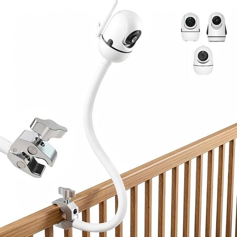 Flexible Baby Monitor Mount for HelloBaby HB6550/ HB6560/HB6240/HB6148/HB6339/HB66/HB65/HB40, ANMEATE SM935E, 15.75" Gooseneck Arm with Heavy Duty Metal Crab for Hello Baby Monitor,Camera NOT included in Saudi Arabia