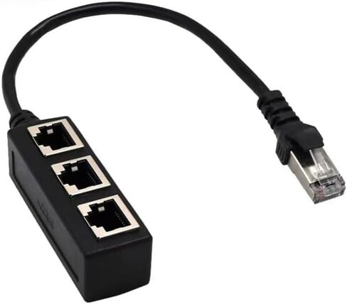 Magikl 1-2 Pack RJ45 Cable Splitter Ethernet Adapter 1 to 3 Port LAN Network Plug (1) in Saudi Arabia