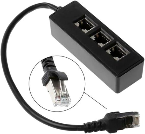 Magikl 1-2 Pack RJ45 Cable Splitter Ethernet Adapter 1 to 3 Port LAN Network Plug (1) in Saudi Arabia