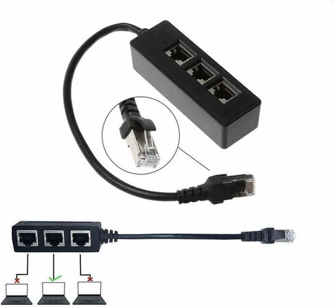 Magikl 1-2 Pack RJ45 Cable Splitter Ethernet Adapter 1 to 3 Port LAN Network Plug (1) in Saudi Arabia