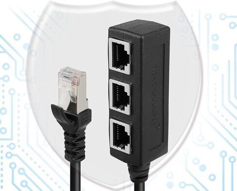 Magikl 1-2 Pack RJ45 Cable Splitter Ethernet Adapter 1 to 3 Port LAN Network Plug (1) in Saudi Arabia
