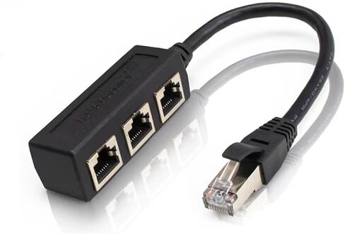 Magikl 1-2 Pack RJ45 Cable Splitter Ethernet Adapter 1 to 3 Port LAN Network Plug (1) in Saudi Arabia