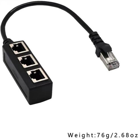 Magikl 1-2 Pack RJ45 Cable Splitter Ethernet Adapter 1 to 3 Port LAN Network Plug (1) in Saudi Arabia