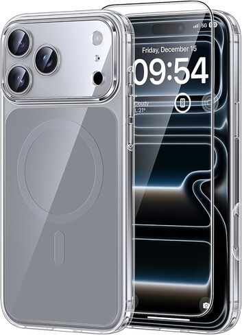 TAURI Original Design for iPhone 17 Pro Max Case, Compatible with MagSafe with Screen Protector, Anti-Yellowing Military-Grade Protection Shockproof Magnetic iPhone 17 ProMax Case, Clear Orange in Saudi Arabia