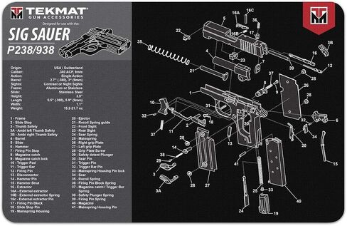 TekMat Sig Sauer P238 Gun Cleaning Mat,Black in Saudi Arabia