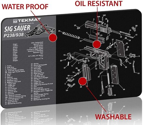 TekMat Sig Sauer P238 Gun Cleaning Mat,Black in Saudi Arabia