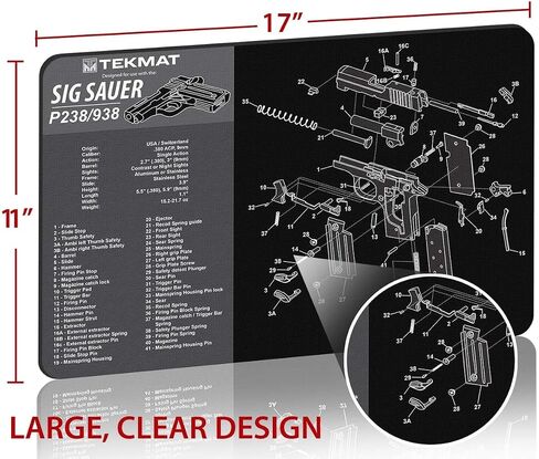 TekMat Sig Sauer P238 Gun Cleaning Mat,Black in Saudi Arabia