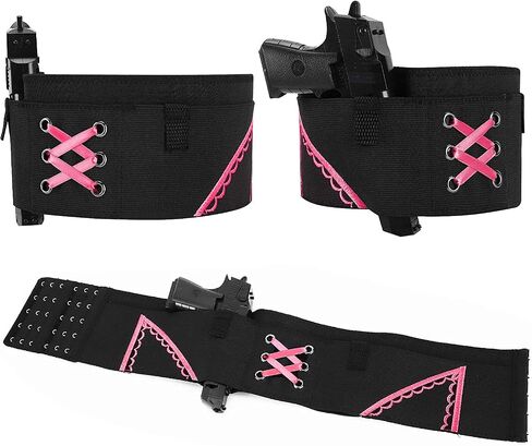 Conceal Carry Ankle Holster Gun Thigh Holster Leg for Women Sexy Hi'd'den Under Dress/Shorts Adjustable Ladies Pistol Holster Tactical for Weapons 380 Revolver Bag,Pink in Saudi Arabia