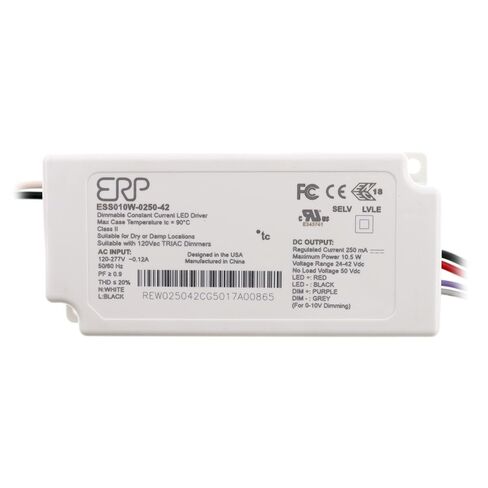ERP ESS010W-0250-42-Z1 LED Power Supplies 10.5W 24-42V 250mA CC Tri-Mode Dim in Saudi Arabia
