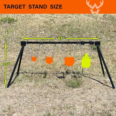 Highwild Expandable AR500 Steel Targets System 3/8" Thick Complete Shooting Targets with Stand, 4", 6", 8" Gongs + 7" x 12" Torso with 1 Stand, 2 Extension Brackets & 4 Mounting Kits in Saudi Arabia