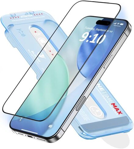 FLOLAB NanoArmour ONETIME MAX for iPhone 17 Pro Max Screen Protector: Clear Anti-Blue Light Screen Protector,Infinity Edge, Military-Grade Tempered Glass, Durable, Easy Install, Dust-Free in Saudi Arabia