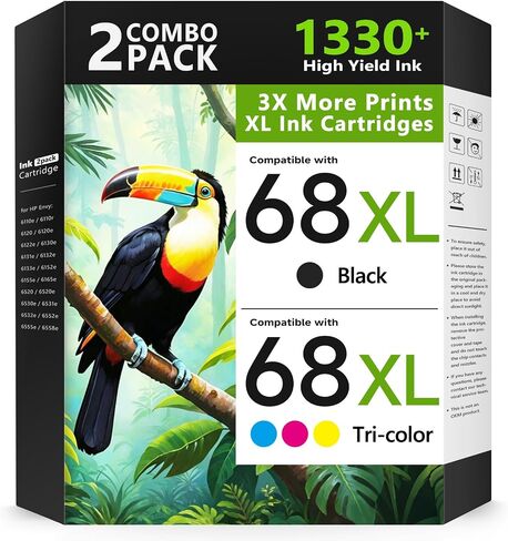 68XL 68 Ink Cartridges Black/Color Combo Pack for HP68 68XL Ink Cartridges in Kuwait